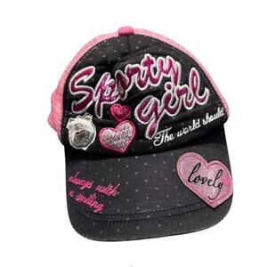 Women's Black and Multi Hat